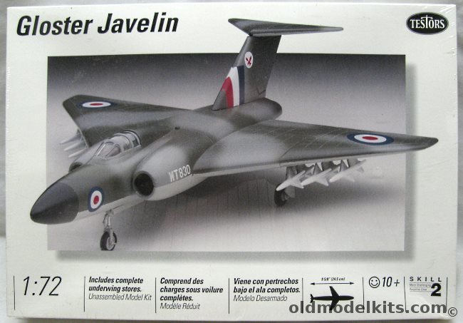 Testors 1/72 Gloster F.A.W. 1 Javelin - (ex-Hawk), 526 plastic model kit
